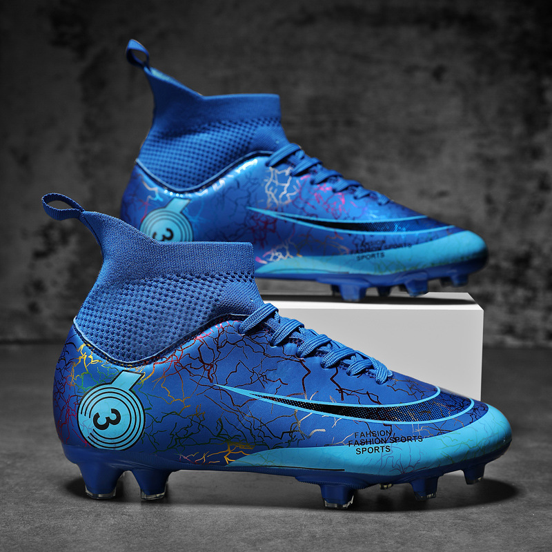 Cross-border high-top voetbalschoenen grote maat 47 48AG lange nagels TF gebroken nagels volwassen kunstgras training leren voet sneakers_voghion.com