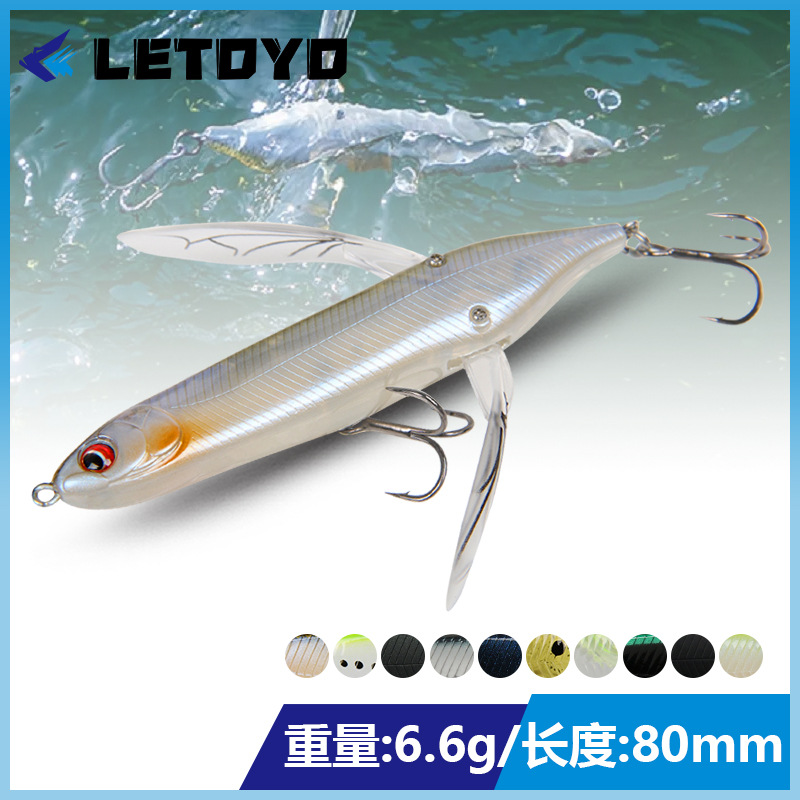 LETOYO OLA flotante escalada libélula 6,6g/80mm superficie del agua tractor arrastrándose Luya cebo