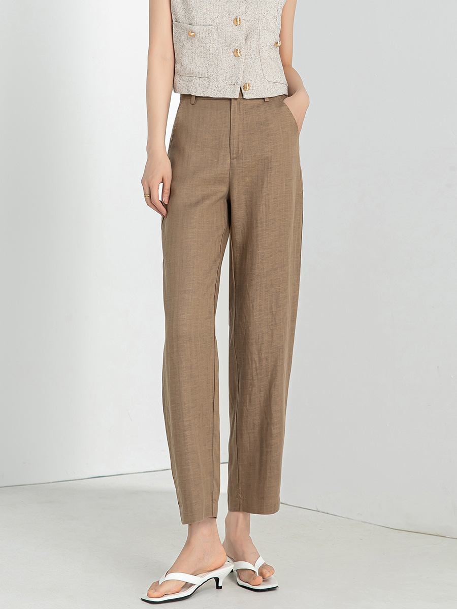 Quần harem nữ ống rộng vải lanh Tencel mỏng mùa hè, tôn dáng, chín tấc — Hoa Anh Đào