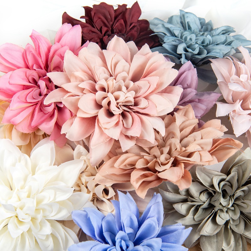 仿真大丽花头假花配件 衣服配饰 婚庆花墙装饰亚马逊跨境厂家批发