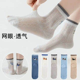 男童袜子夏季薄款网眼透气超薄无骨防臭新款卡通宝宝儿童棉袜夏天