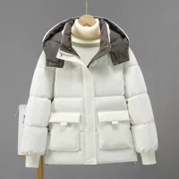 Короткий пуховик‑худи с капюшоном для подростков, лёгкий стёганый, S–XL, модель 2024