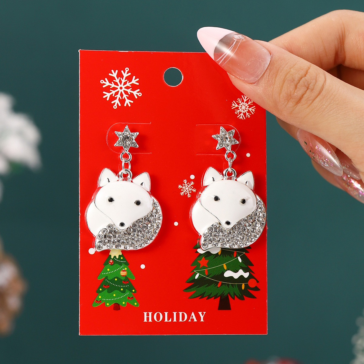 30g Weight Iron Ear Needle Material Drop Earrings Classification 1 Pair Quantity Party, Festival Occasion Alloy Material Christmas Festival Christmas Tree, Santa Claus, Snowflake Pattern Women's Gender IG Style Style 1 Pair Christmas IG Style Christmas Tree Santa Claus Snowflake Alloy Drop Earrings 11