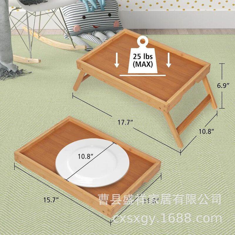 Bed Tray with Folding Legs, Bamboo Breakfast Bed for Tv Table, Laptop Tray, Eating