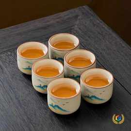✅围炉煮茶配件主人杯六杯陶瓷茶杯茶碗喝茶小杯子日式功夫茶具套