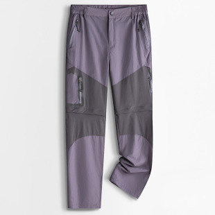 Brand new fashion outdoor casual pants stitching 2025 spring and summer nylon breathable micro elastic straight tube sports pants