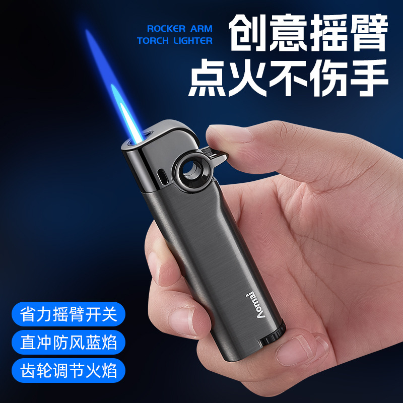 クロスボーダーサプライ AM7210 クリエイティブロングストリップライター、直火式、パーソナライズされた砥石シガーライター、ロッカーアーム式インフレータブルライター|undefined