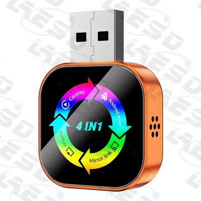Wireless Carplay Module, Smart Simsiz CarPlay və Android Auto - q1as-orange-label-metal-glass-apple-android-mirror-screen-projection-android-auto-four-in-one-carplay-box-only-suitable-for-overseas-systems