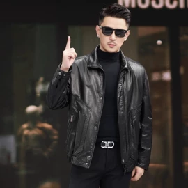 男式真皮皮衣;男式皮草
