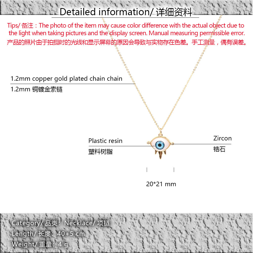 devilu0027s eye micro zircon pendant copper necklace wholesale nihaojewelry