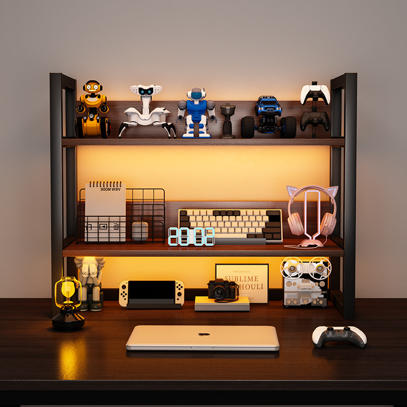 Estante de estantería de escritorio multi-capa pequeña instalación simple estante de almacenamiento doméstico dormitorio gabinete estante de escritorio del estudiante