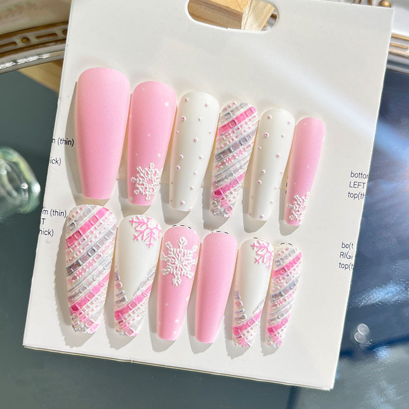 Nuevas uñas portátiles para adultos, uñas en relieve estéreo, parches de manicura, uñas postizas, uñas terminadas, uñas largas de ballet