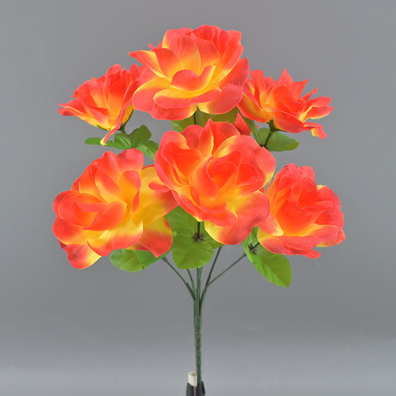 Fuente de fabricación mayorista simulación de gran precio simulación de siete meses de decoración de flores falsas flores de seda falsificadas ramo