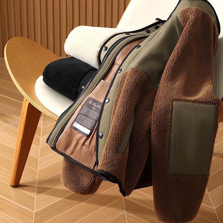 High luxury fierce goods fur one! Old money wind! Autumn and Winter Thick Fluffy Warm Velvet Warm Collar Jacket for Men and Women