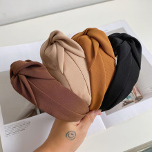 韩版简约时尚布艺宽边发箍打结高颅顶发捆秋冬洗脸发窟质感发卡女