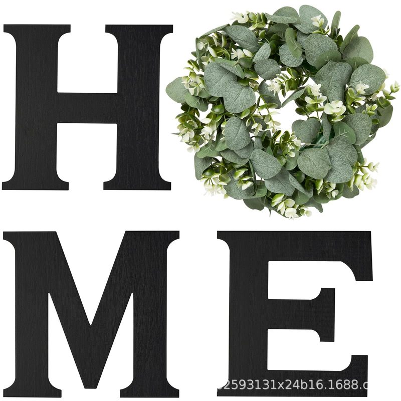 跨境新品HOME字母墙饰家居简约风创意客厅装饰木牌标志木质工艺品|undefined