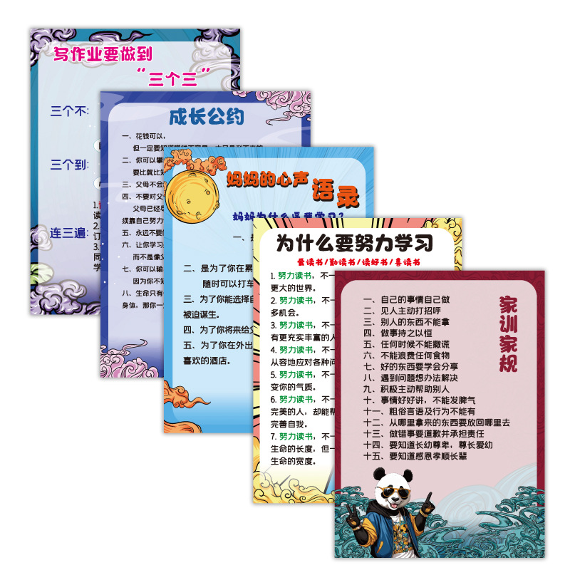 Family training family rules inspirational wall sticker quotation wall sticker jiujiu multiplication table wall sticker elementary school student knowledge summary wall sticker