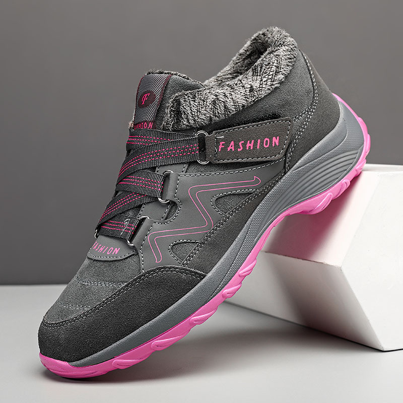 ¡Nuevas botas de nieve calientes forradas de lana caliente zapatos de mujer más tamaño al aire libre ligero zapatos casuales súper ligero!