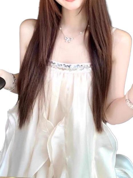 温柔风吊带连衣裙海边度假风短裙沙滩裙女装夏季新款绑带气质裙子|undefined