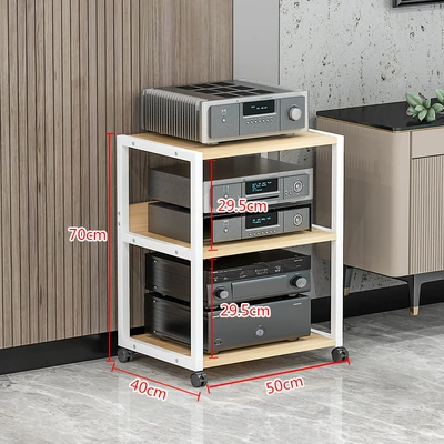 Electric car big tripod — hifi Equipment Stand Foot Stand - 3-layers-of-reinforced-c-white-light-walnut-16-plate-thickness