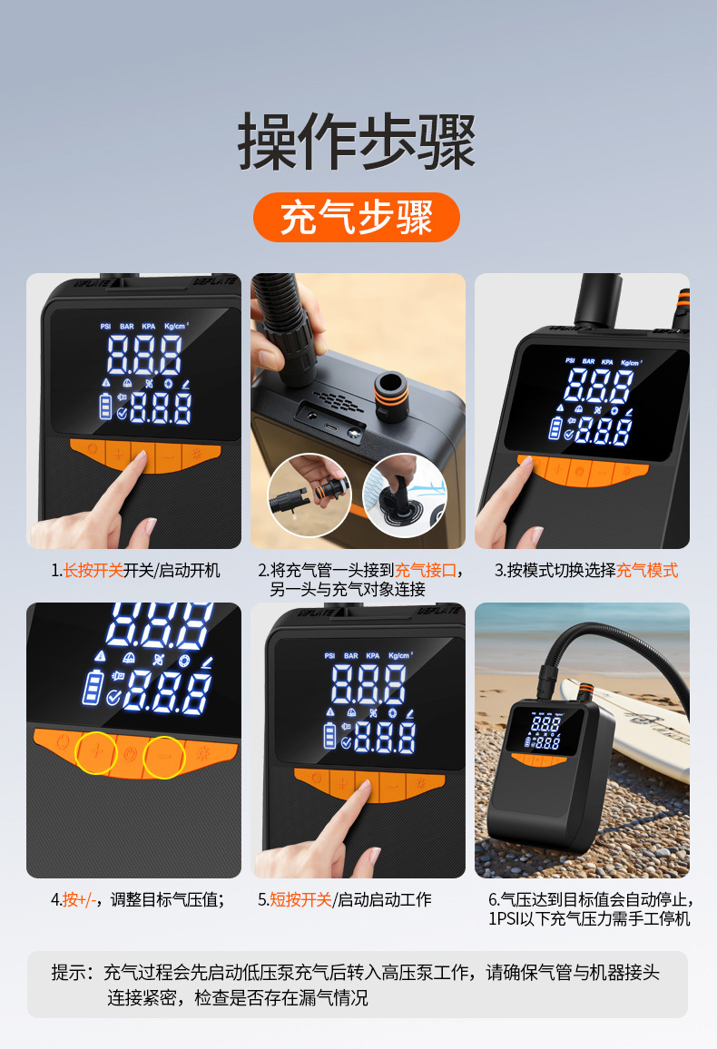 Amazon's Popular Electric Car Air Pump, Smart Dual Digital Display Tire Inflator, Portable Lighting Air Pump