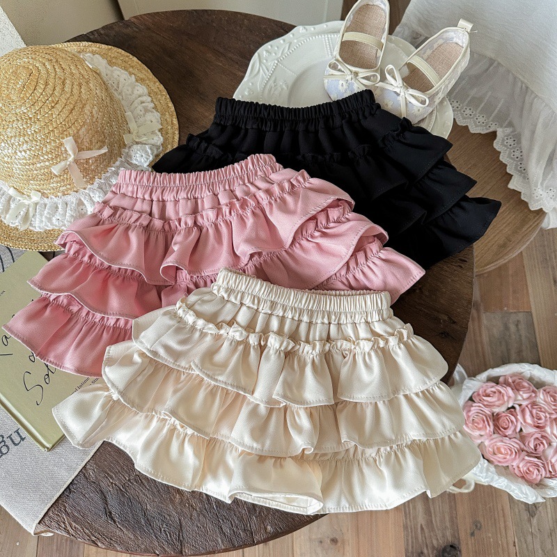 Falda corta de siete niñas de limón salado, falda de tutú estilo ballet rosa, falda de pastel plisada, falda de princesa de moda occidental