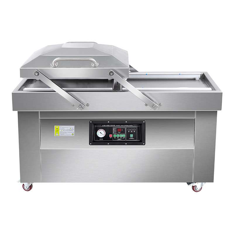 Gran máquina de vacío de doble cámara comercial seca y húmeda máquina de sellado al vacío de arroz y mariscos máquina de envasado al vacío de alimentos