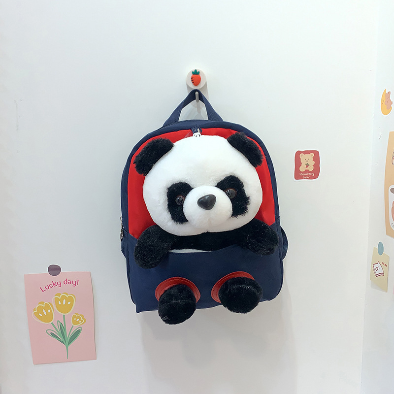 Nueva mochila para niños de dibujos animados lindo panda muñeca mochila de jardín de infantes mochila ligera para niños