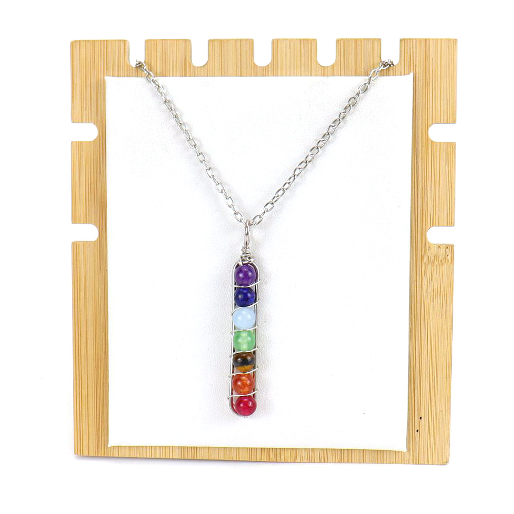 13g Weight Simple Style Geometric Natural Stone Titanium Steel Pendant Necklace