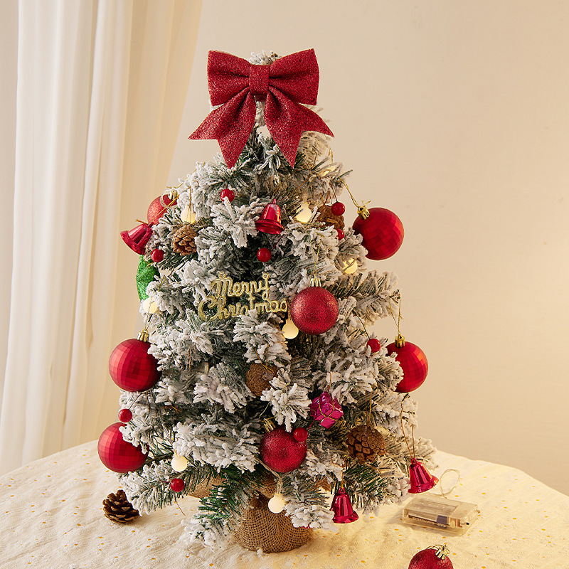 New Christmas tree ornaments diy material bag desktop small mini white Christmas decorations scene layout