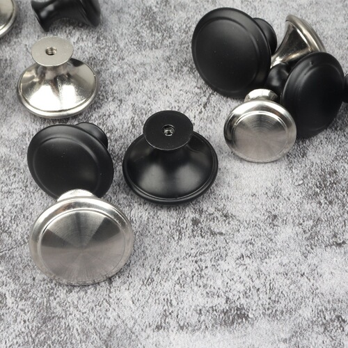304 stainless steel single hole handle metal round single hole black small handle modern simple drawer cabinet door handle