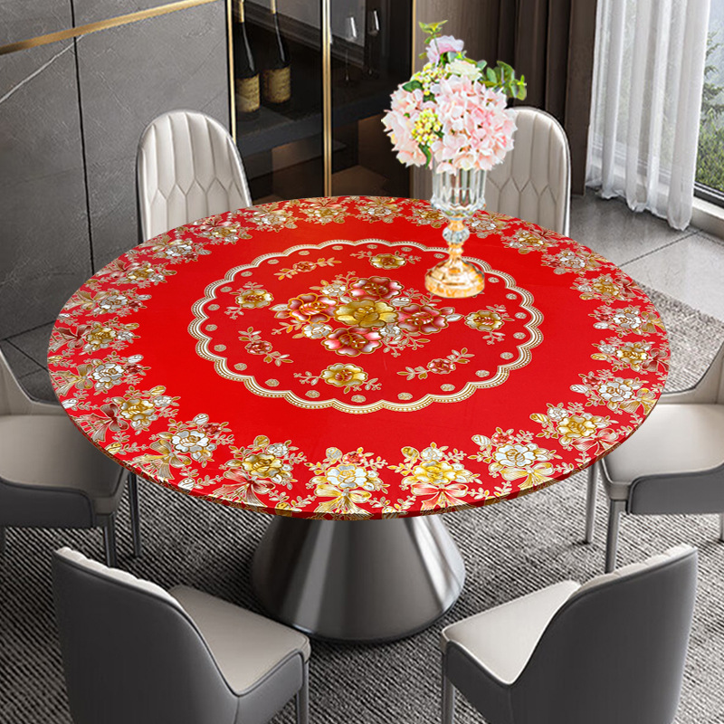 Household Tablecloth Cover Waterproof Oil-Proof Non-Slip Tablecloth Yarn Cloth PVC Tablecloth Mat Hotel Table Dish Cover Wash-Free in stock