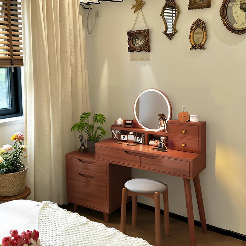 Dressing Master Bedroom Dressing Table 2025 New Retro New Chinoiserie Bedside Desk Small Apartment Storage Cabinet Integrated