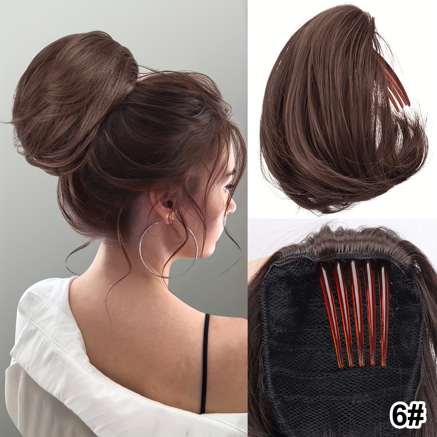 8 pulgadas peluca cola de caballo corta agarrar tipo clip de fijación interna micro-roll cola de caballo flua simulación cola de caballo