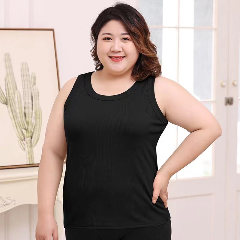 Summer new extra large thread Ice Silk women's camisole chubby girl casual all-match outer vest