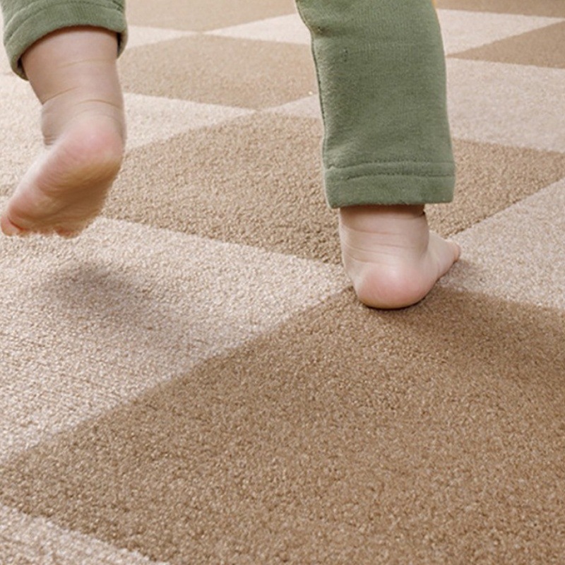 방 사무실 연구 패치 워크 카펫 자체 접착 거실 침실 크롤링 매트 침대 옆 풀 스퀘어 미끄럼 방지 매트