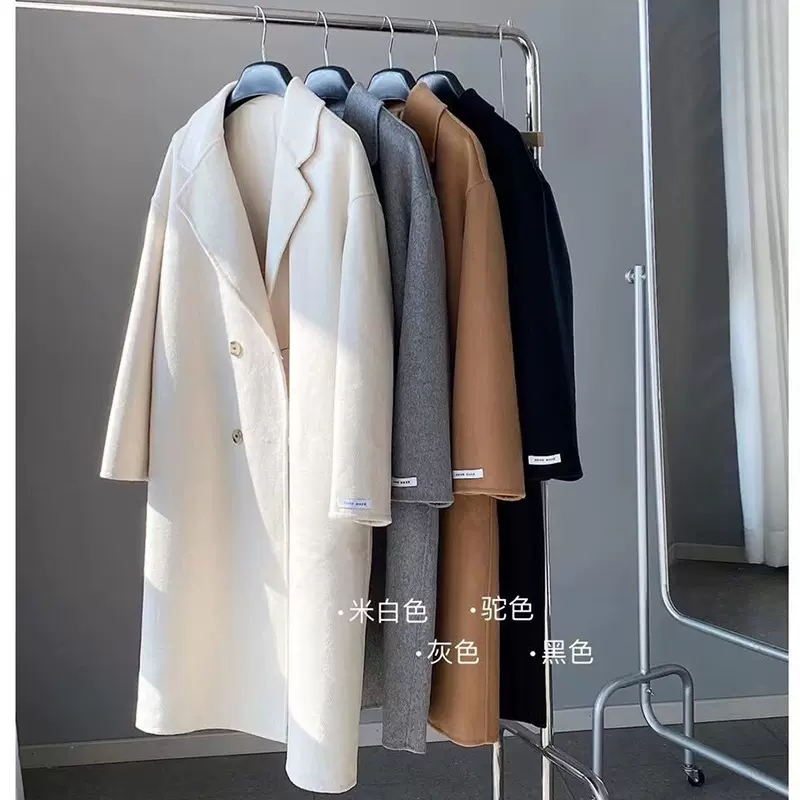 十三行高级感羊毛羊绒大衣女2025秋冬新款韩系赫本风毛呢外套女装