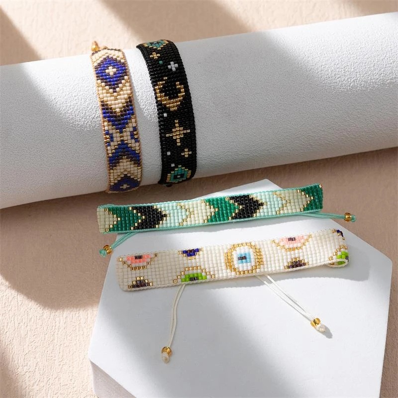 8g Weight Bohemian Geometric Glass Handmade Women's Bracelets