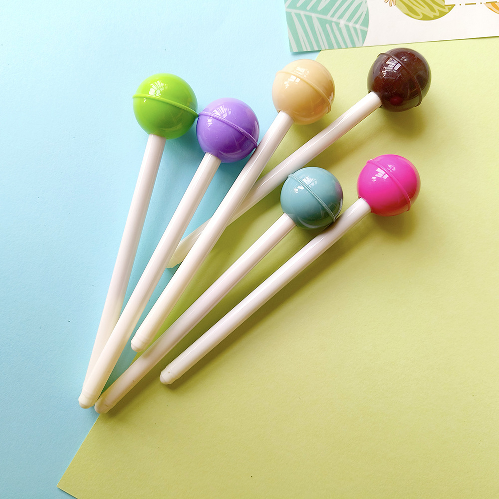 默默爱同款韩国文具批发 七彩棒棒糖造型中性笔创意可爱水笔学生