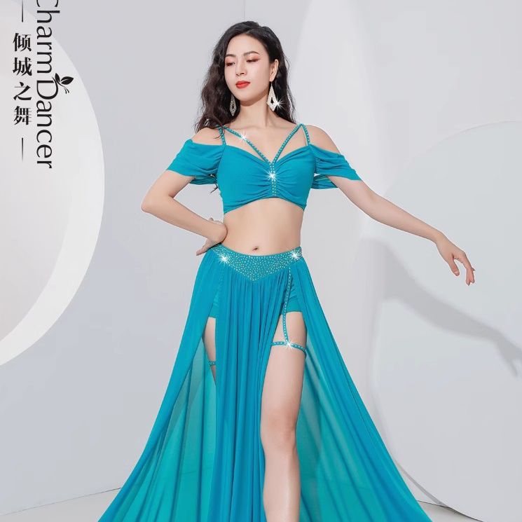 Qingcheng Dance Original Niche Design Belly Dance Costume 2023 New Summer Mesh Training Suit Class Suit