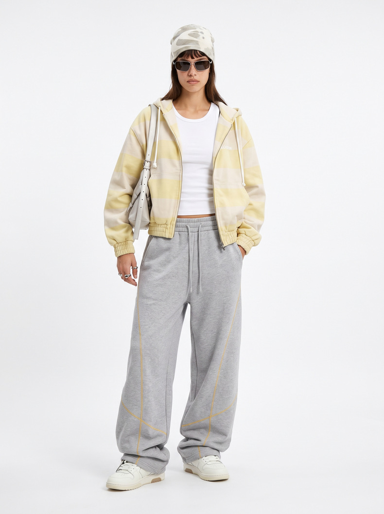 Inflation Fleece Color-Block 325g Straight-Leg Sweatpants