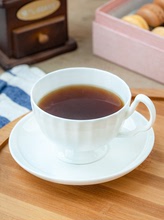 DE7T批發純白骨瓷咖啡杯家用陶瓷簡約美式小奢華杯子下午茶廳拿鐵