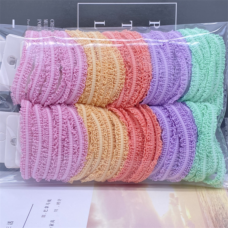 Estilo coreano simple accesorios para el cabello cuerda de pelo de encaje básico exquisita cuerda de pelo plano banda de goma 2 yuanes tienda de banda de pelo para las mujeres