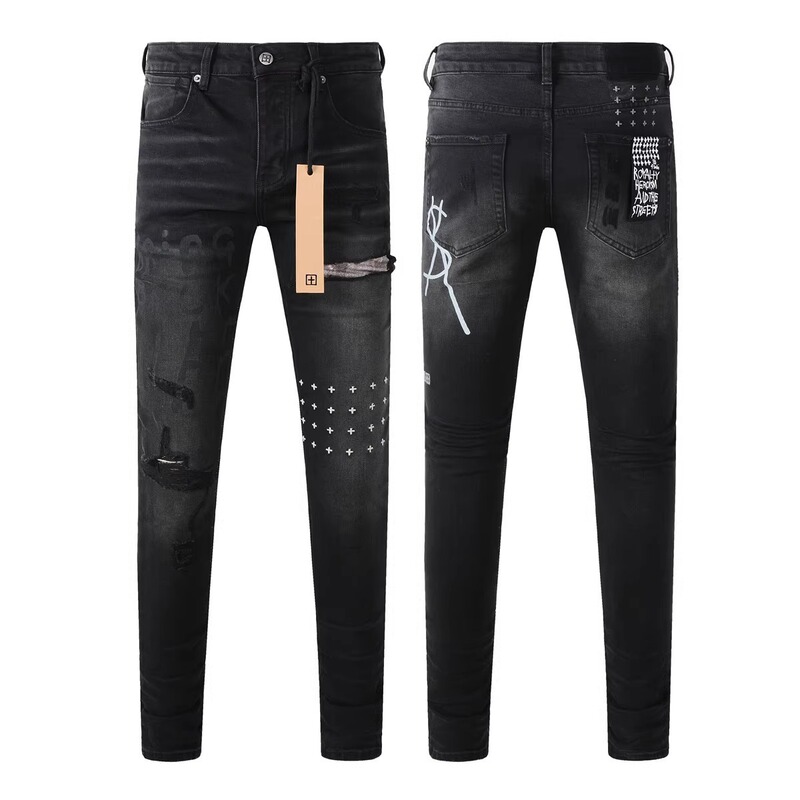 Cross-Border Trendy Brand Purple Brand Jeans European and American Style High Street Slim Fit Versatile Jeans with a Washed Vintage Look Cross-Border Trendy Brand Purple Brand Jeans European and American Style High Street Slim Fit Versatile Jeans with a Washed Vintage Look
