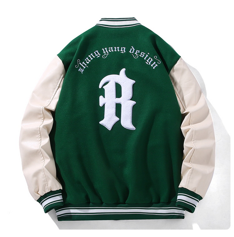 Herrenbekleidung Handtuch Schwiegermutter Stickerei Herren Frühlings- und Herbstkleidung gespleißt PU-Leder Retro plus dicke übergroße Jacke Baseballuniform_voghion.com