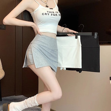 小个子包臀裙紧身灰色弹力半身裙夏季女性感欲纯a字半裙超短裙子