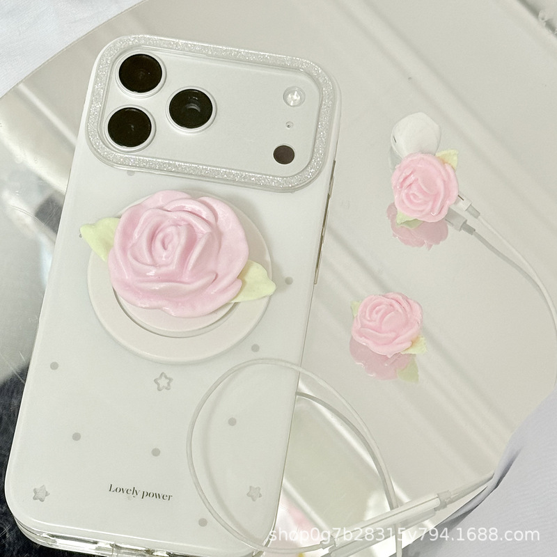 3D Printed Rose, Beautiful Rose Earphone Decoration, Earphone Clip, High Aesthetic Appeal, Girly Style, Wired Earphones, Universal 3D Printed Rose, Beautiful Rose Earphone Decoration, Earphone Clip, High Aesthetic Appeal, Girly Style, Wired Earphones, Universal