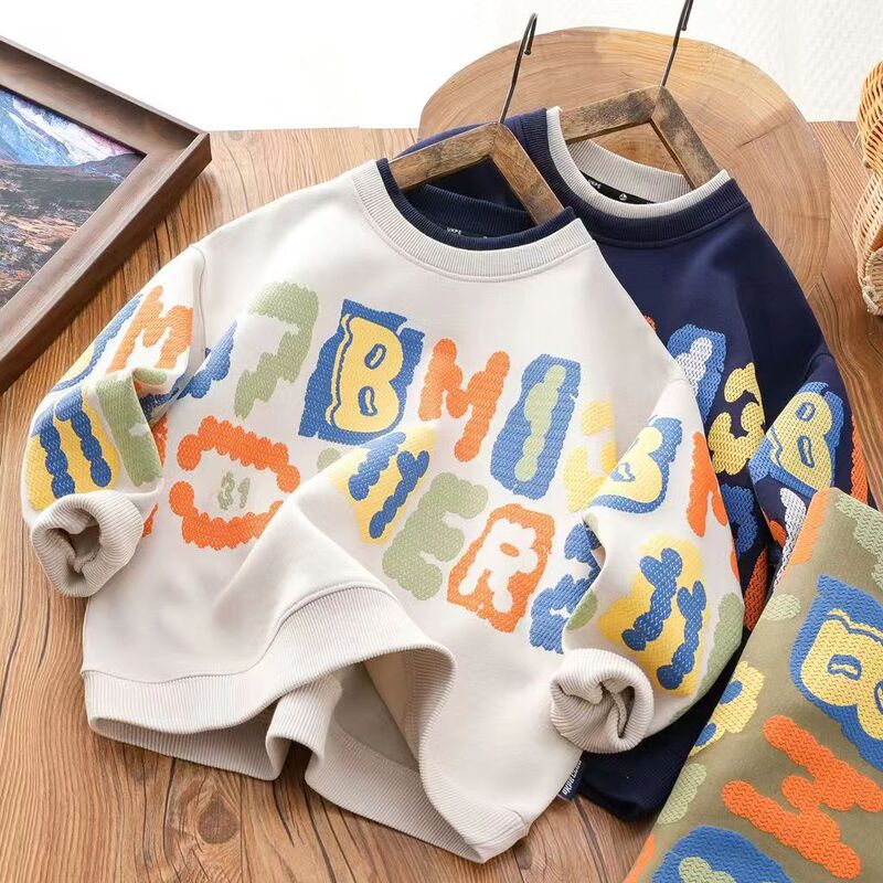 Boys' Sweatshirt Spring and Autumn 2026 New Style Children's Autumn and Spring Clothing Stylish Trendy Korean Version for Older Kids