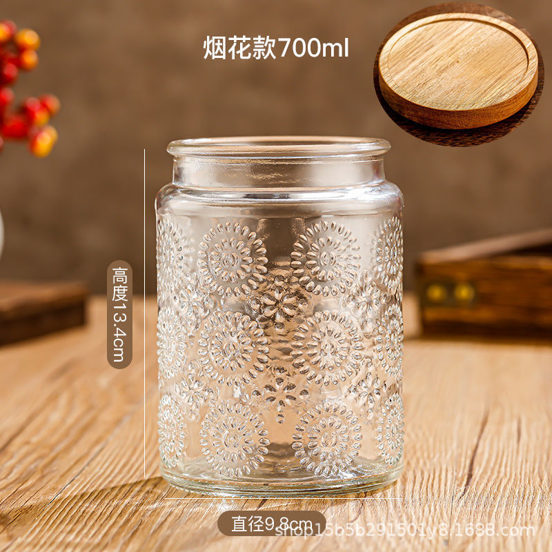 Chino retro Begonia flor vidrio sellado tarro caramelo snack tarro de almacenamiento frutos secos tuerca de almacenamiento tarro