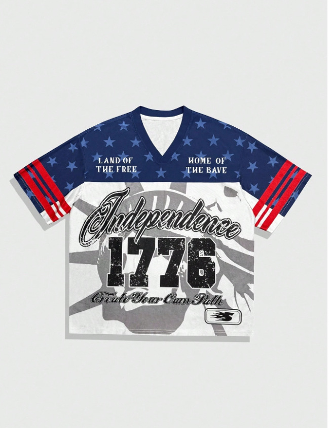 Fábrica directa de verano americano locomotora transfronteriza estilo de diseño de estilo hip hop personalidad camiseta de manga corta al por mayor